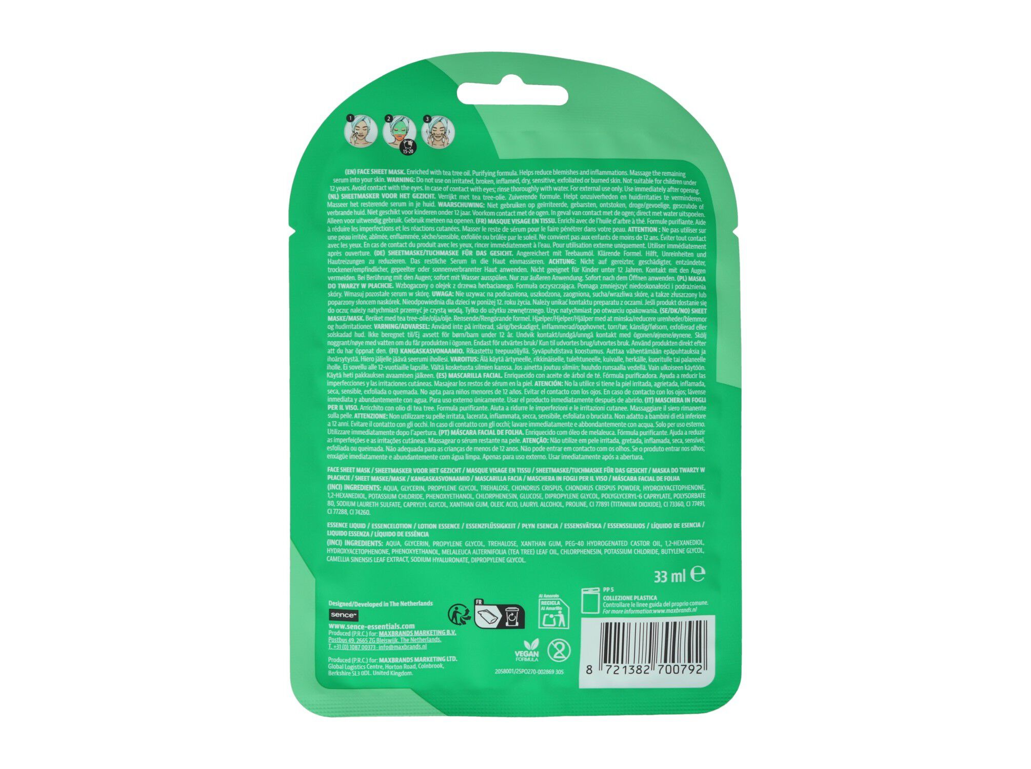 MASCARA FACIAL SENCE HYDROGEL CLEAR image number 2