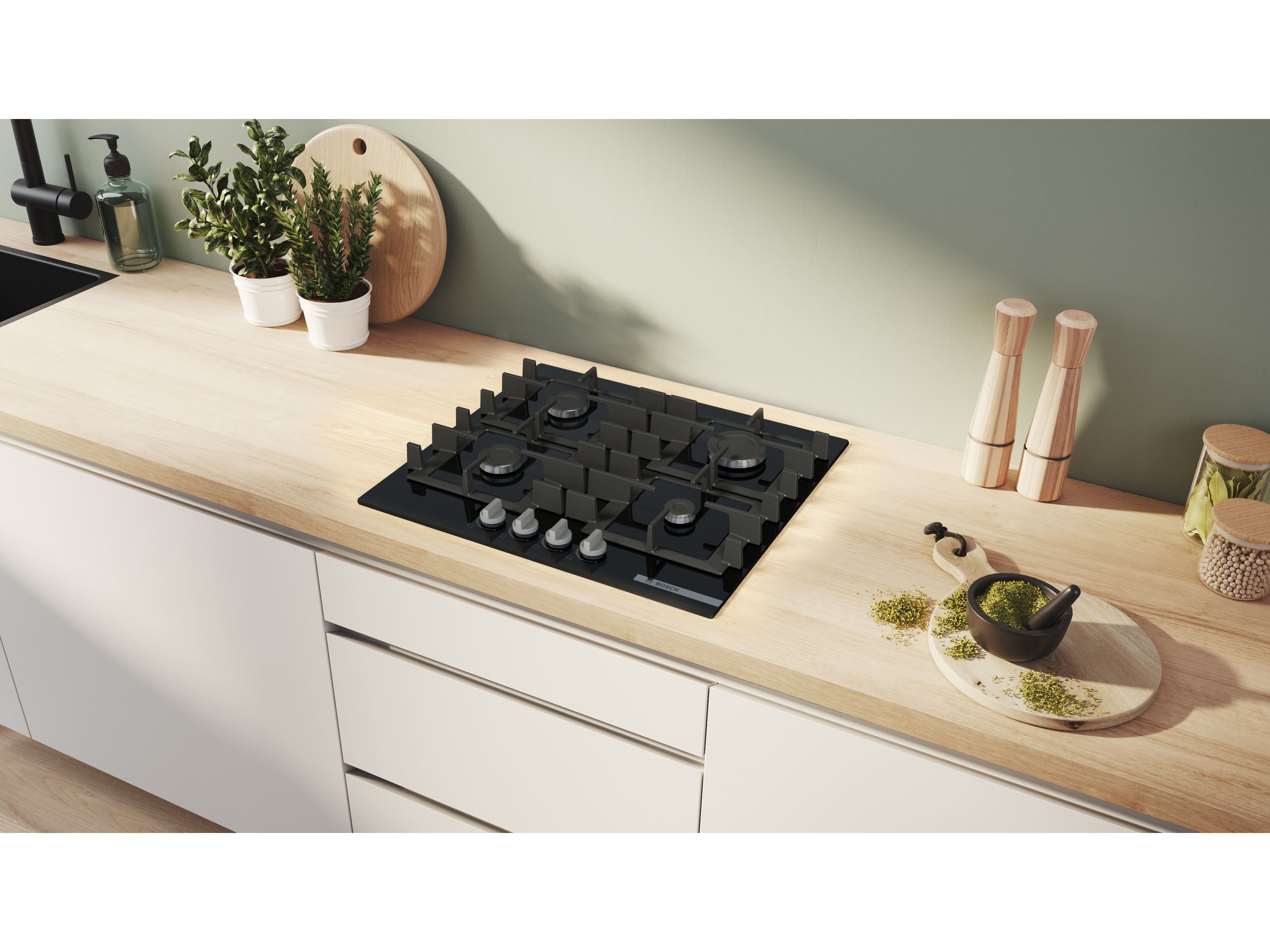 PLACA A GAS BOSCH PNP6B6K40 PRETA 60 CM image number 3