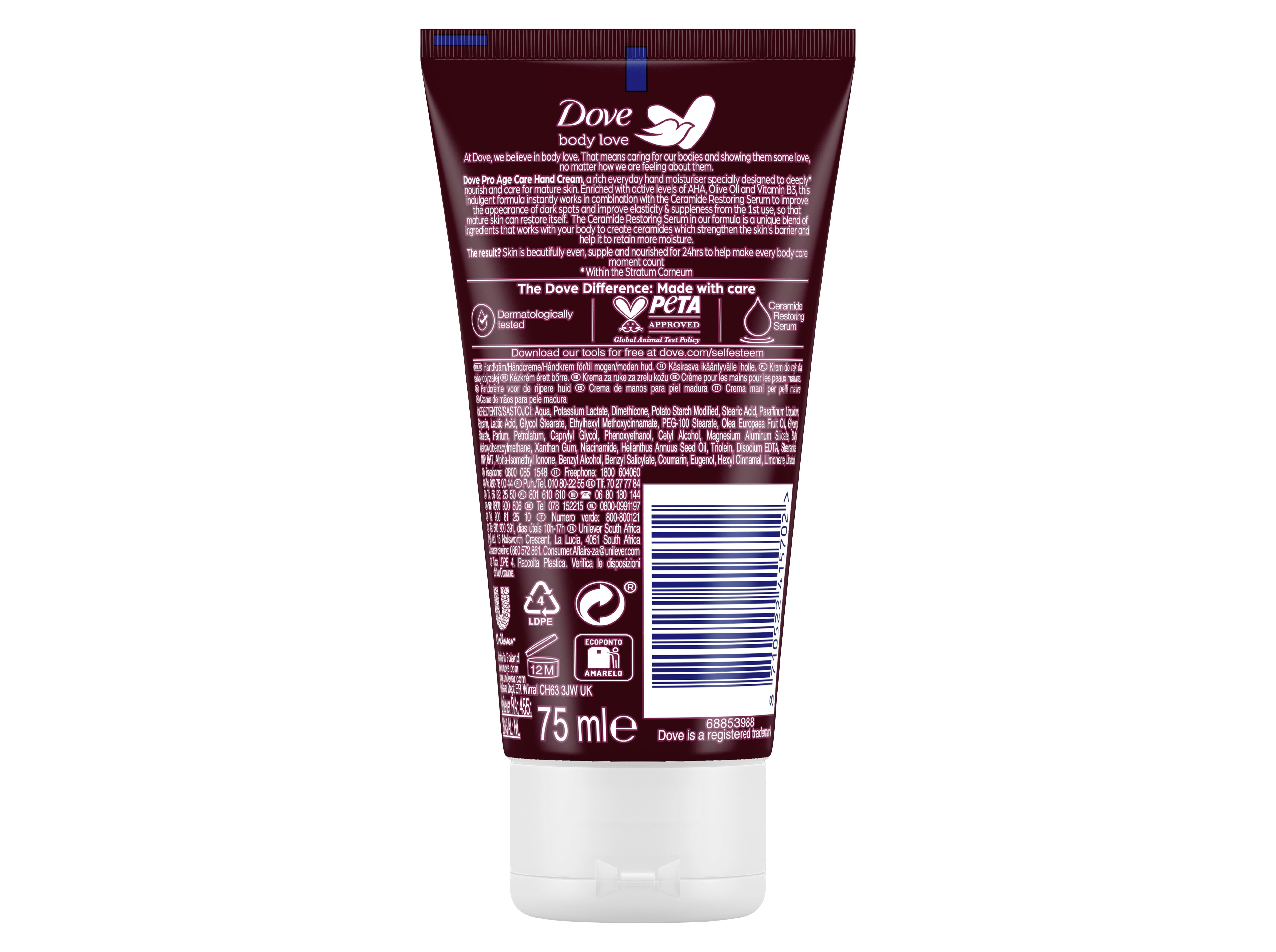 CREMES DE M&Atilde;OS DOVE PRO AGE 75ML image number 1