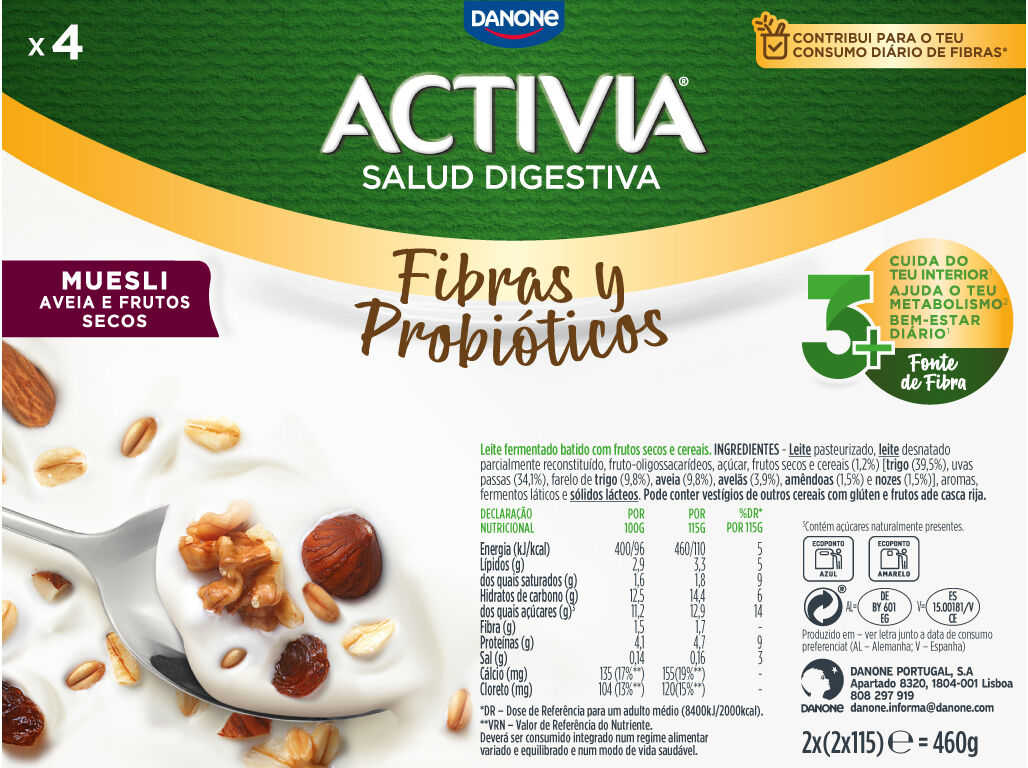 IOGURTE ACTIVIA BIFIDUS FRUTOS SECOS E CEREAIS 4X120G image number 1