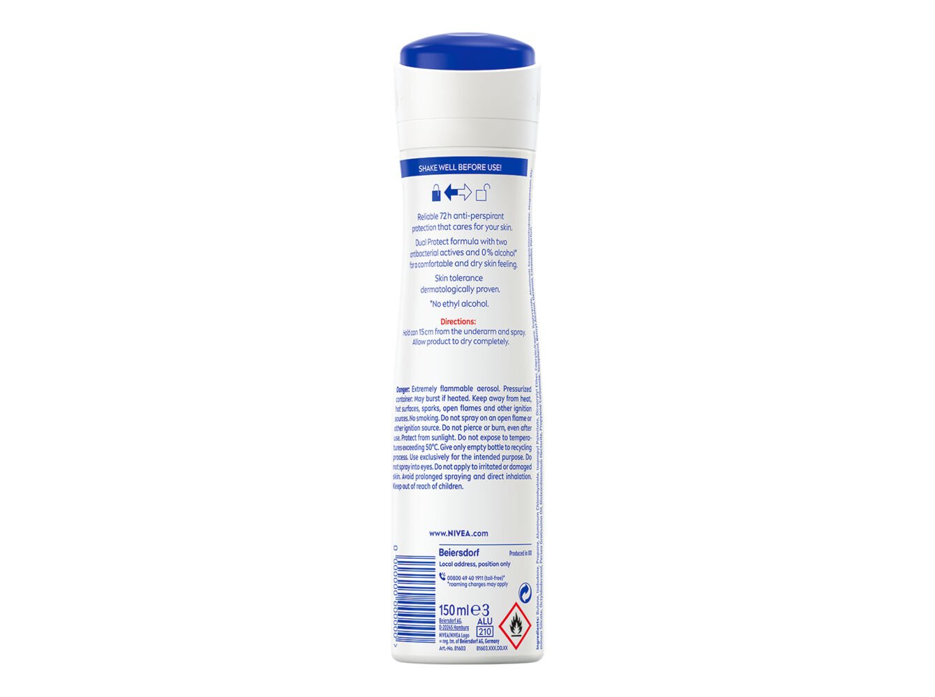 DESODORIZANTE NIVEA SPRAY DRY COMFORT 150ML image number 1