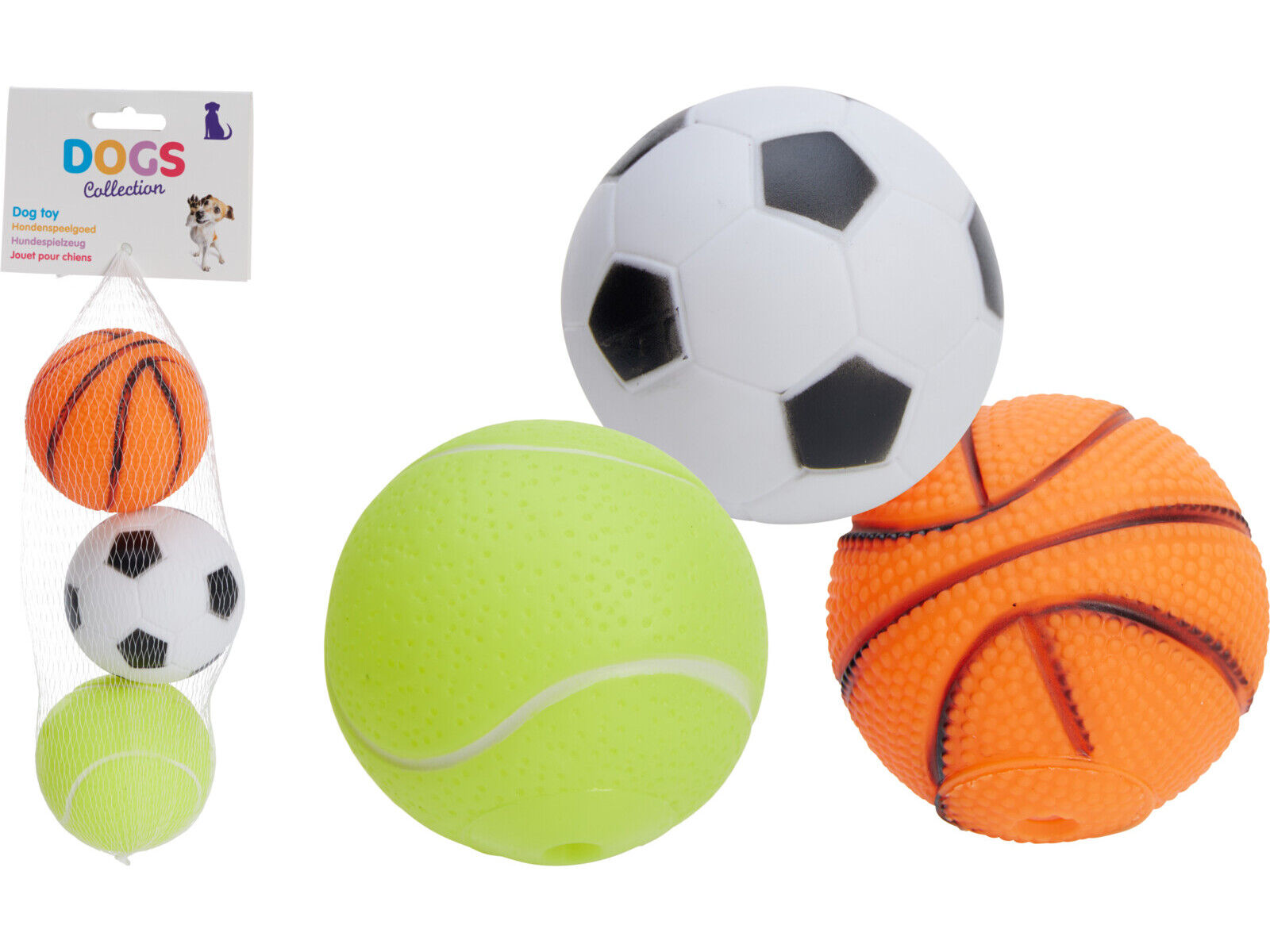 BRINQUEDO PARA C&Atilde;O DOGS COLLECTION BOLAS 6.5CM 3 UNIDADES image number 1