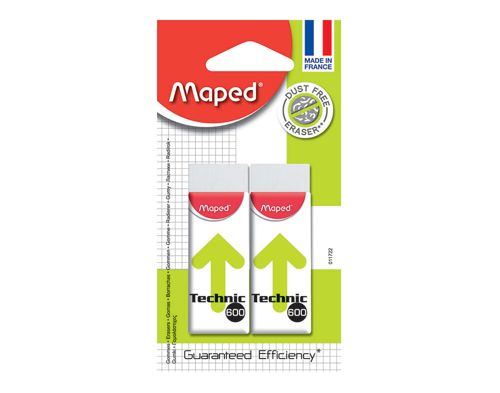 BORRACHA TECHNIC 600 MAPED BRANCO 2 UNIDADES