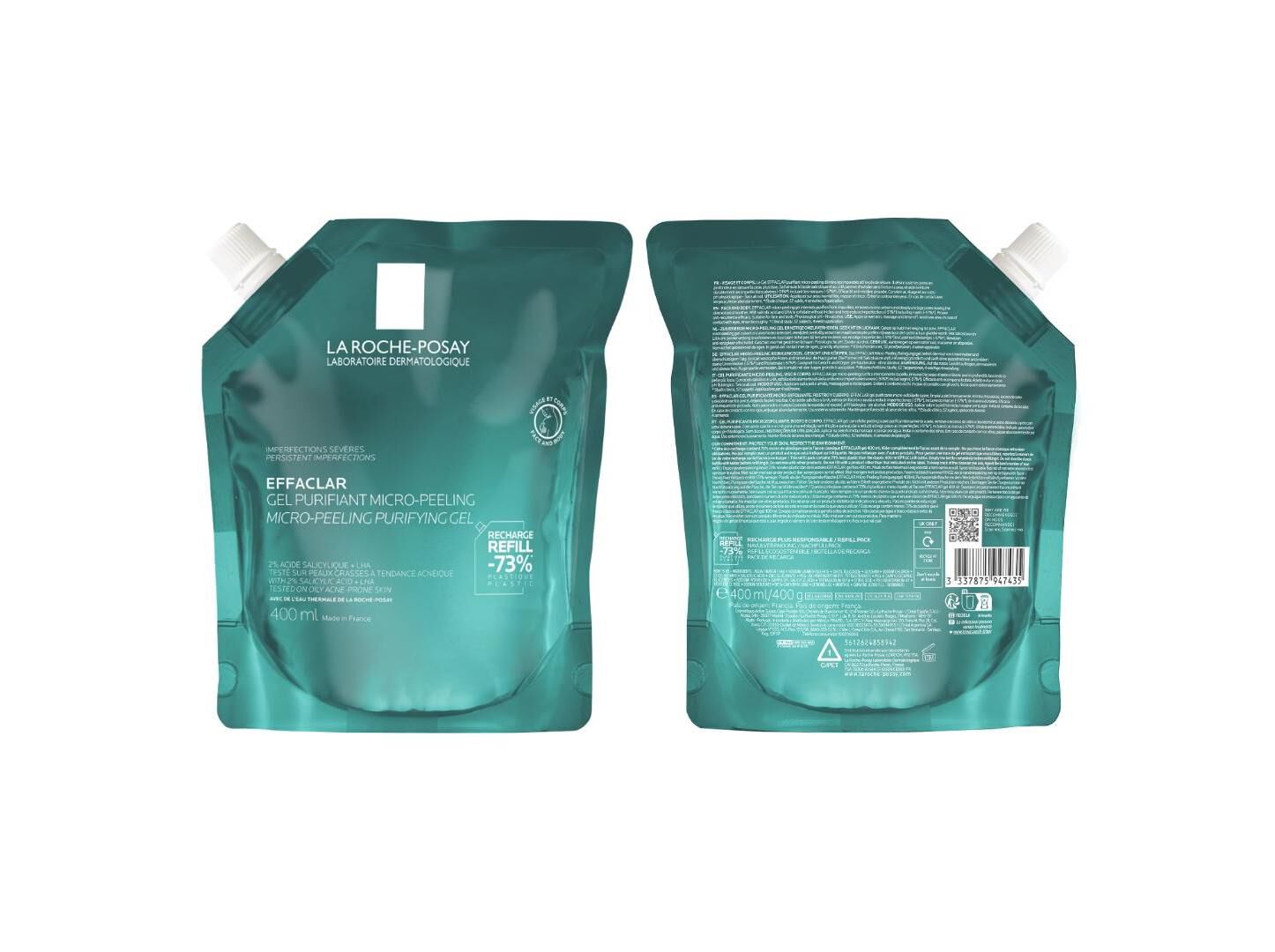 REFILL GEL LA ROCHE POSAY EFFACLAR MICROPEEL 400ML image number 1