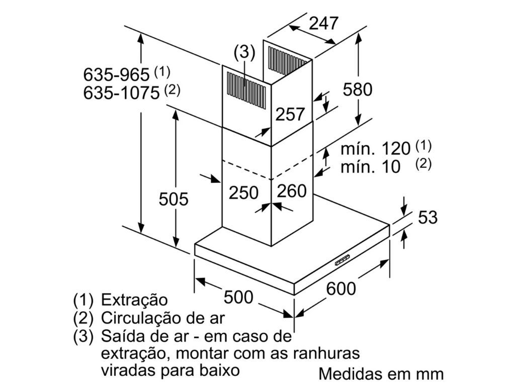 CHAMIN&Eacute; BOSCH DWB66BC50 A 590M3/H 60CM INOX image number 5