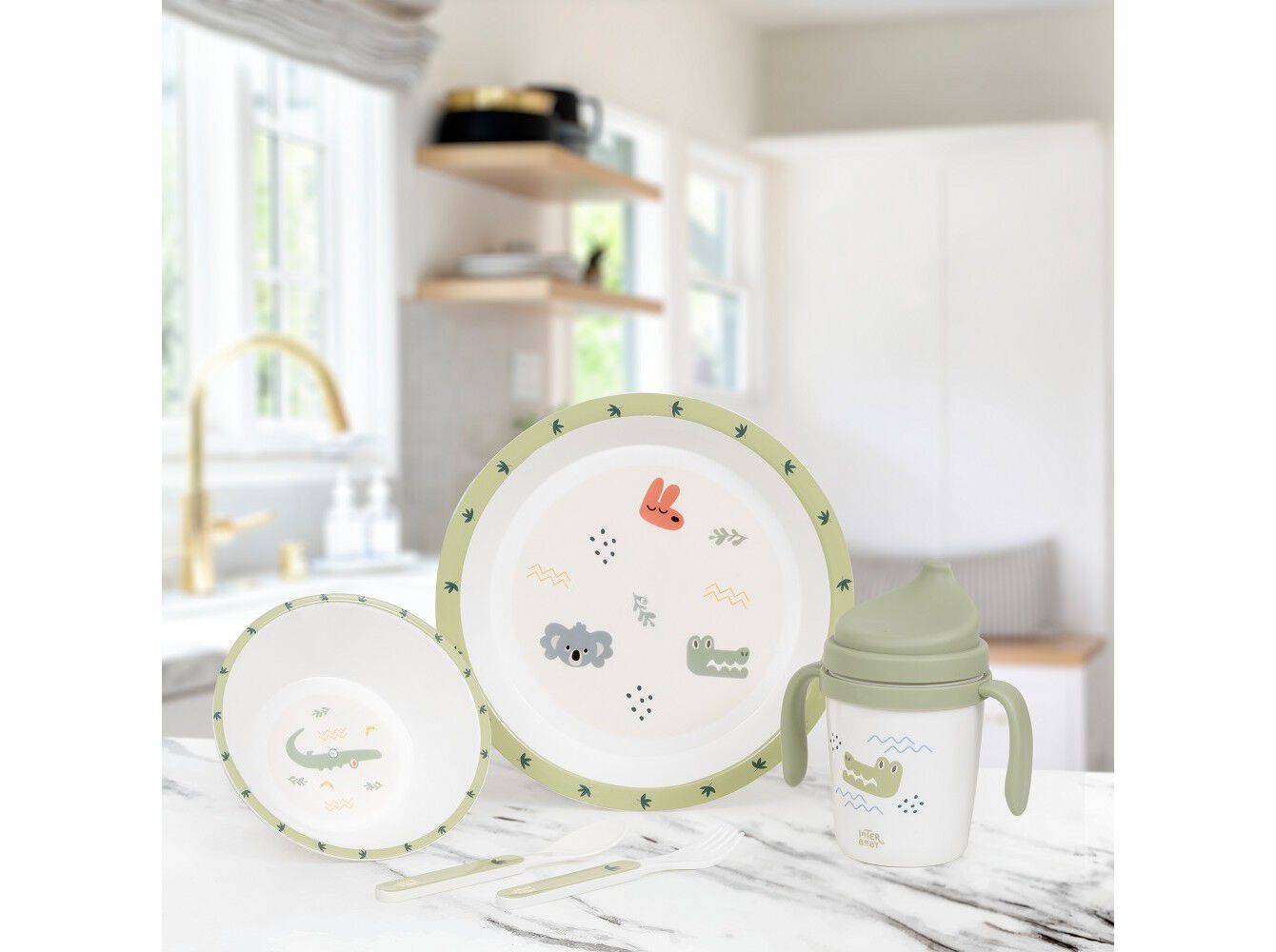 CONJUNTO DE ALIMENTA&Ccedil;&Atilde;O INTERBABY VERDE 5 PE&Ccedil;AS image number 2