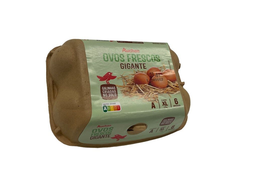 OVOS AUCHAN GALINHAS SOLO CLASSE XL MEIA D&Uacute;ZIA