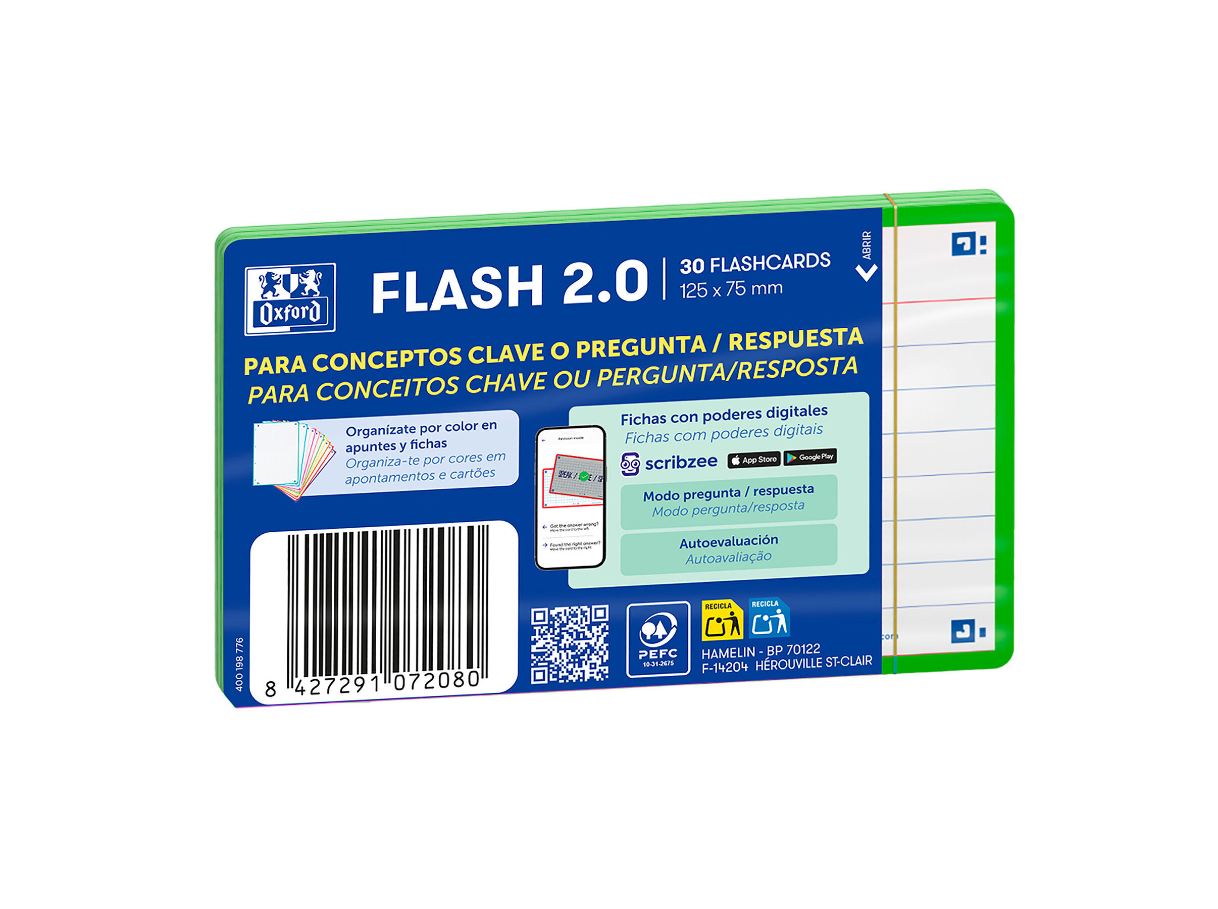 FLASHCARDS OXFORD 2.0 A7 VERDE 30 FOLHAS image number 0