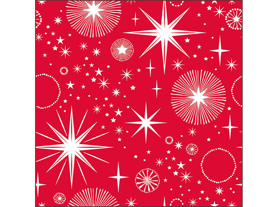 GUARDANAPOS STARS ACTUEL VERMELHO 20 UNIDADES 33X33CM