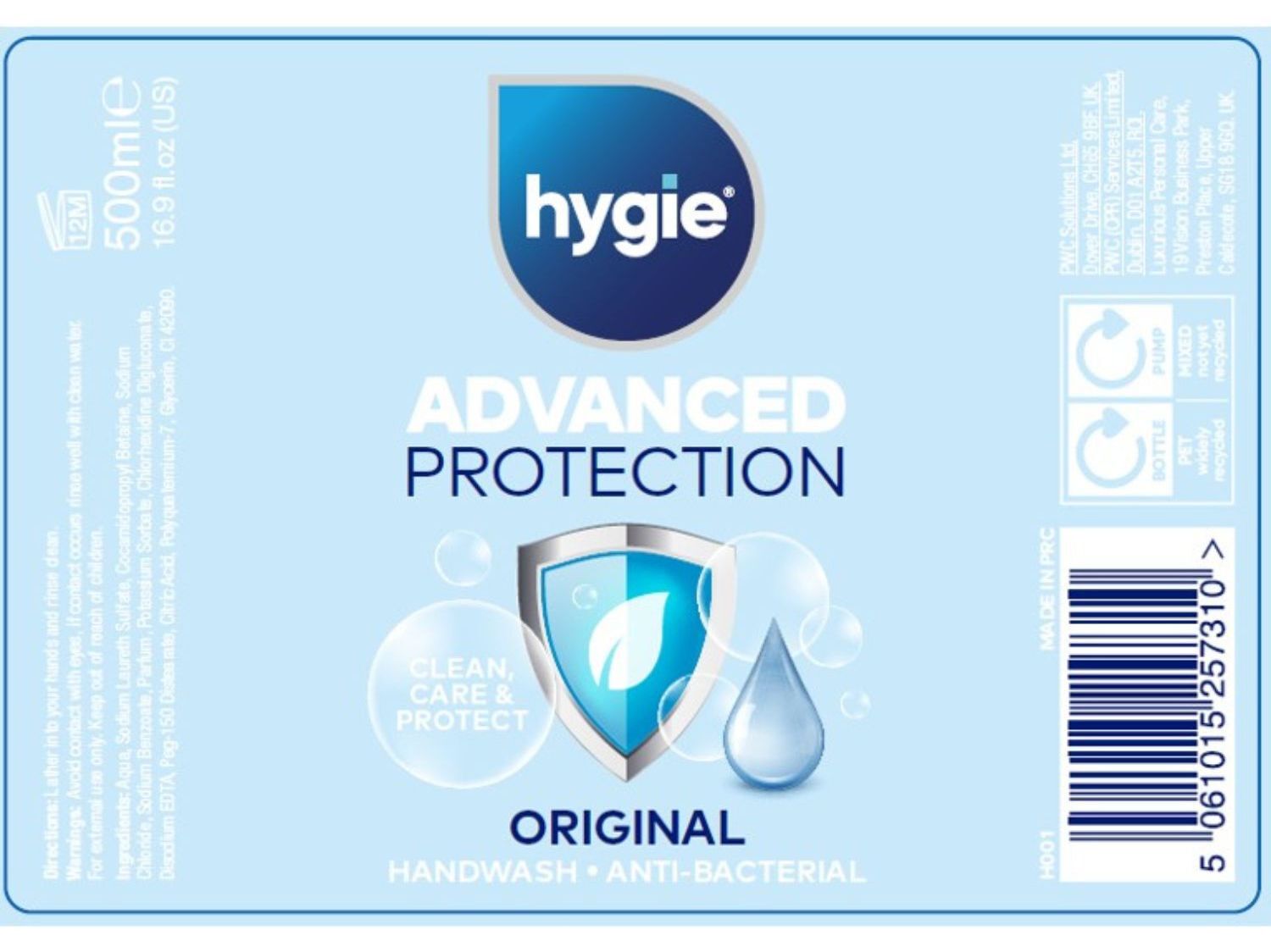 SABONETE L&Iacute;QUIDO HYGIE ORIGINAL 500 ML image number 1