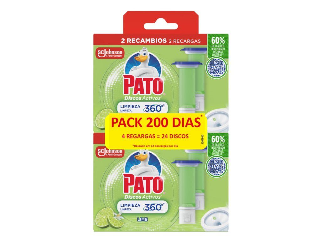 BLOCO SANIT&Aacute;RIO DISCOS PATO RECARGAS LIME 4 UN image number 0