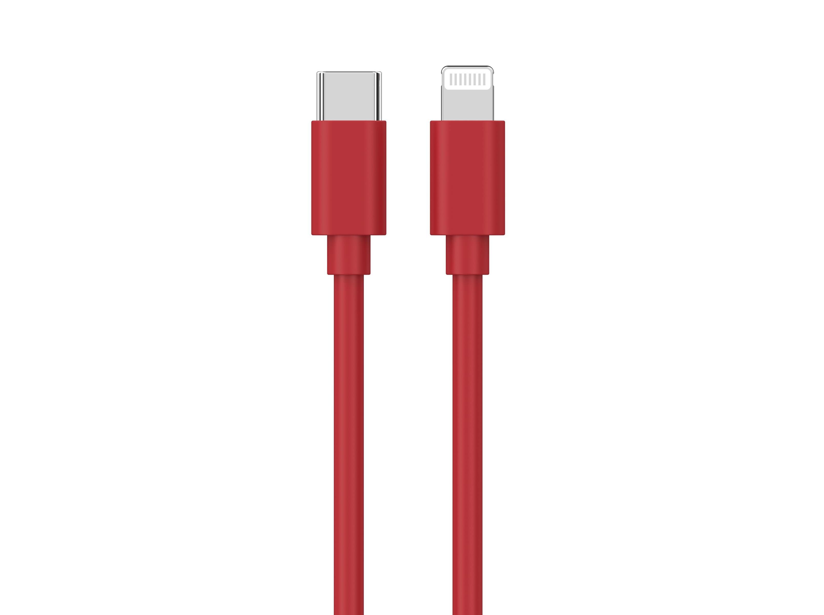 CABO USB-C LIGHTNING QILIVE 600127627 MFI VERMELHO 1.2M