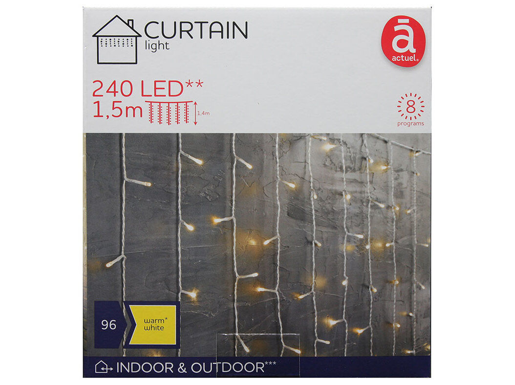 CORTINA DE LUZES ACTUEL EXTERIOR 240LED 8 FUN&Ccedil;&Otilde;ES image number 1
