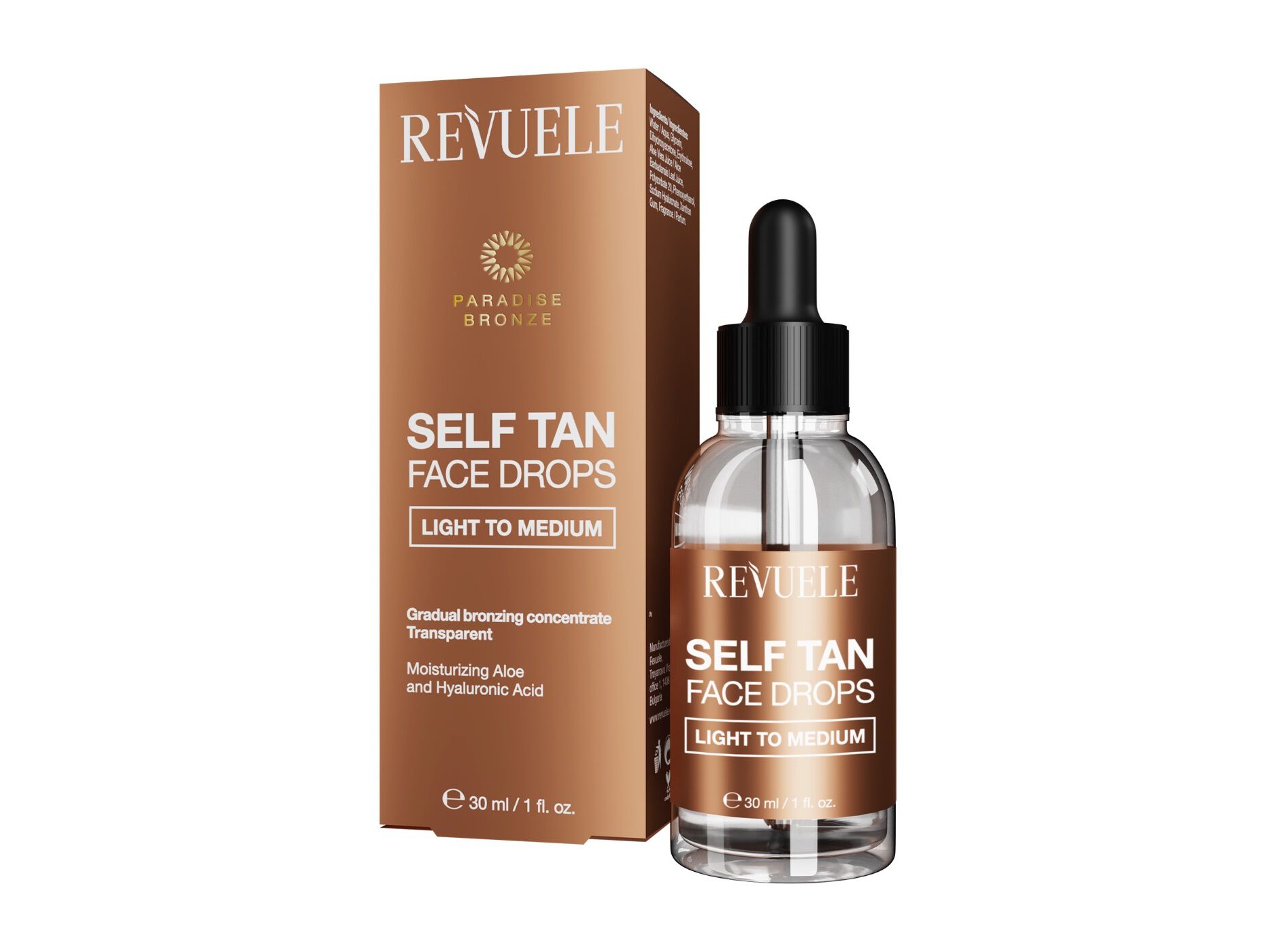 AUTO BRONZEADOR REVUELE SELF TAN DROPS MEDIUM 30 ML image number 1