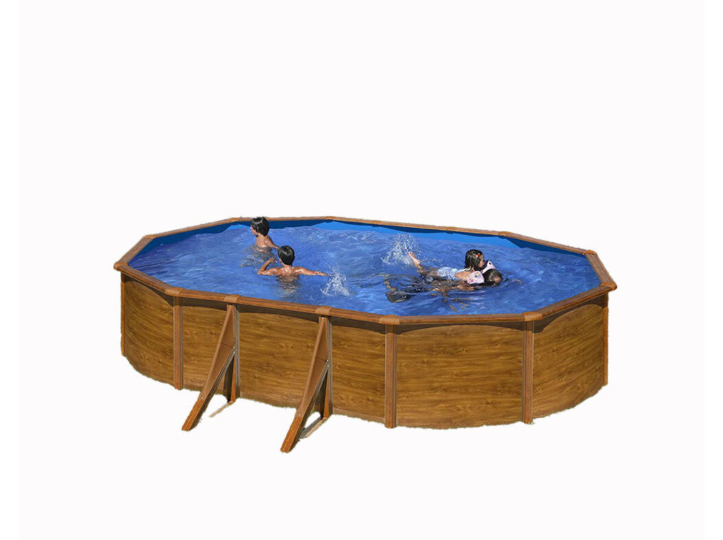 PISCINA A&Ccedil;O IMITA&Ccedil;&Atilde;O DE MADEIRA GRE SCILIA 500X300X120CM image number 0