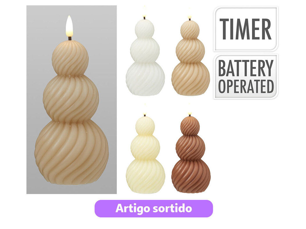 VELA LED BOLA 16CM CORES SORTIDAS image number 0