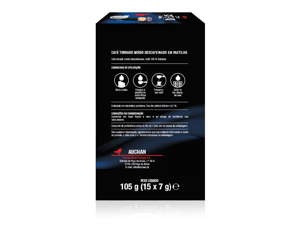 PASTILHAS AUCHAN CAF&Eacute; DESCAFEINADO INTENSIDADE 8 15UN image number 3