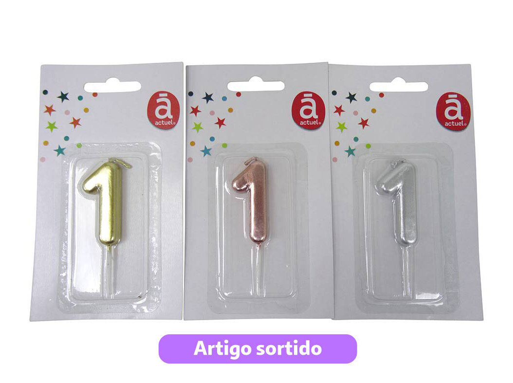 VELA ANIVERS&Aacute;RIO N&ordm;1 ACTUEL CORES SORTIDAS