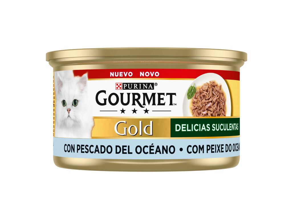 COMIDA H&Uacute;MIDA PARA GATO GOURMET GOLD DEL&Iacute;CIAS SUCULENTAS PEIXE 85G
