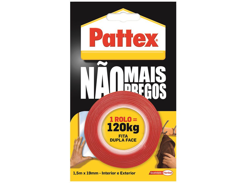 FITA ADESIVA DUPLA FACE PATTEX N&Atilde;O MAIS PREGOS CASA BANHO 1.5MX19MM