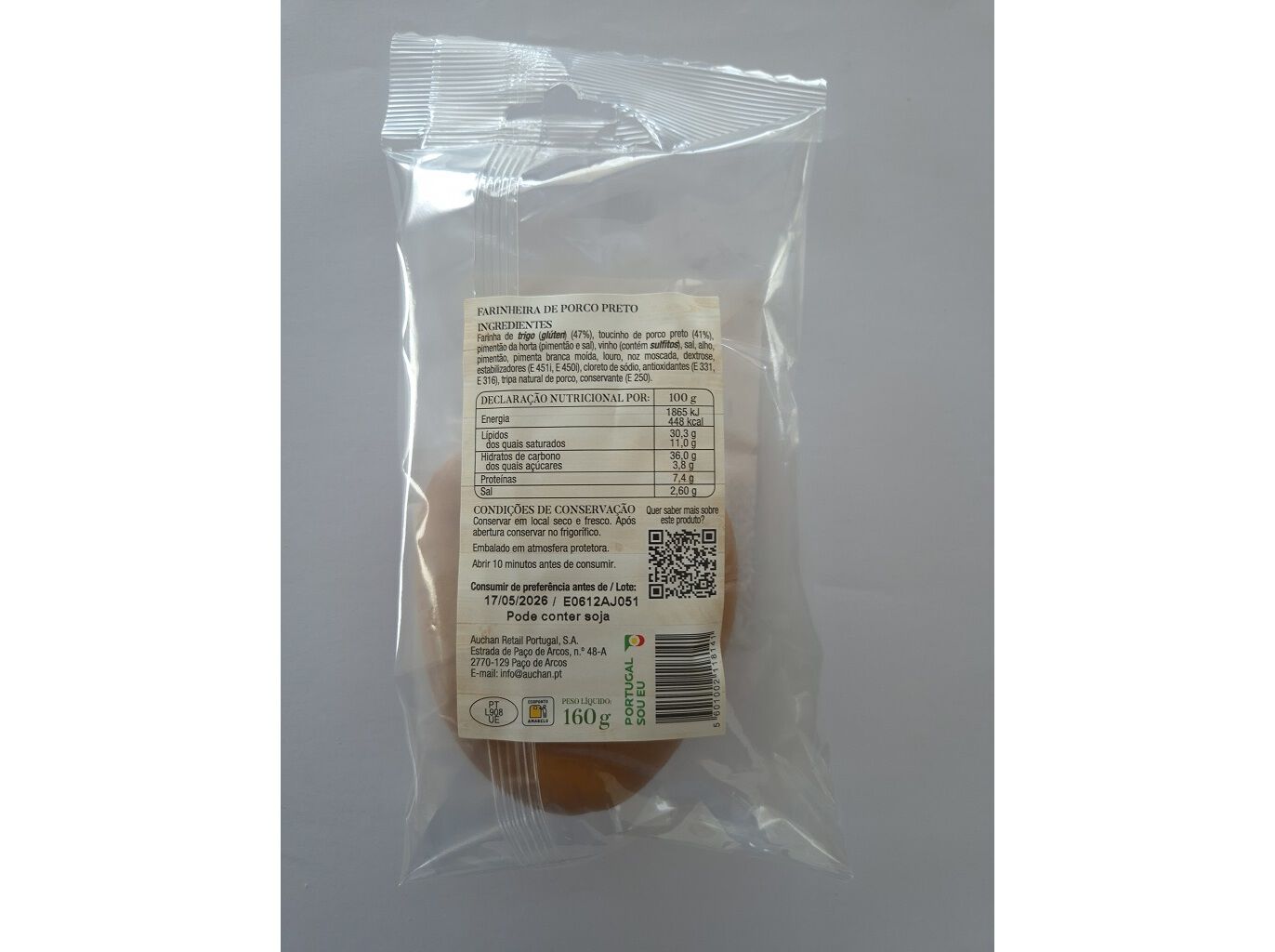 FARINHEIRA DE PORCO PRETO AUCHAN &Agrave; MESA EM PORTUGAL CULTIVAMOS O BOM ALENTEJO160G image number 1