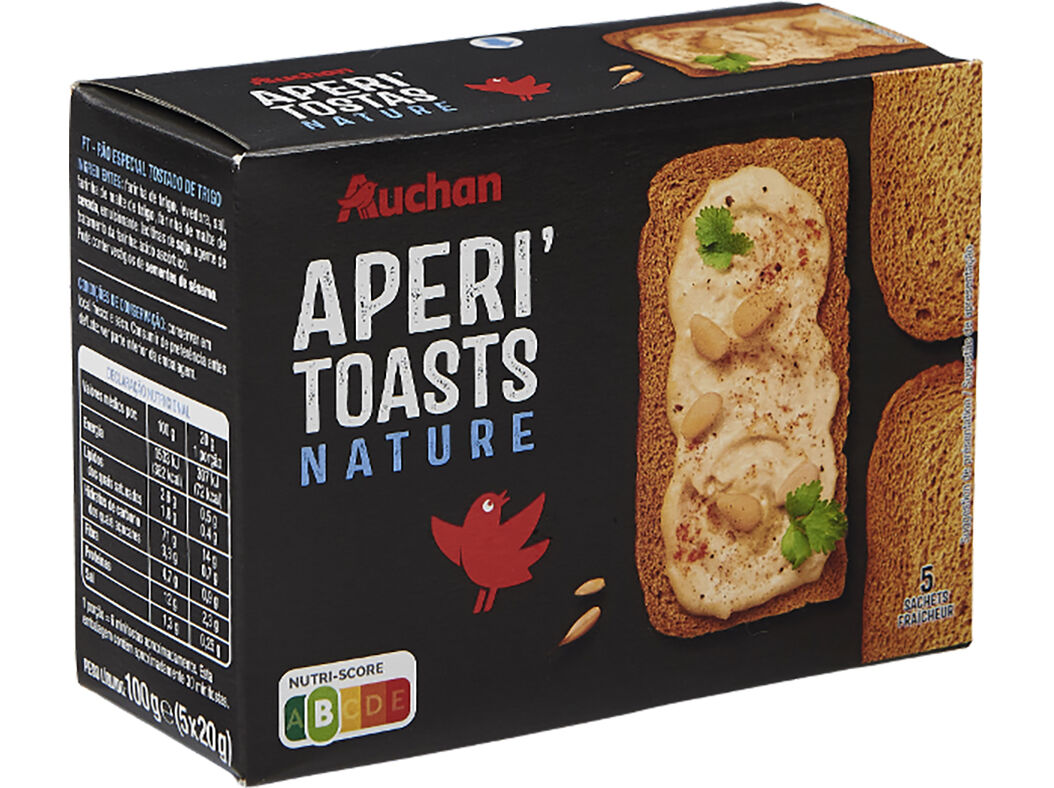 TOSTAS AUCHAN FINAS TRIGO SEM &Oacute;LEO PALMA 100G