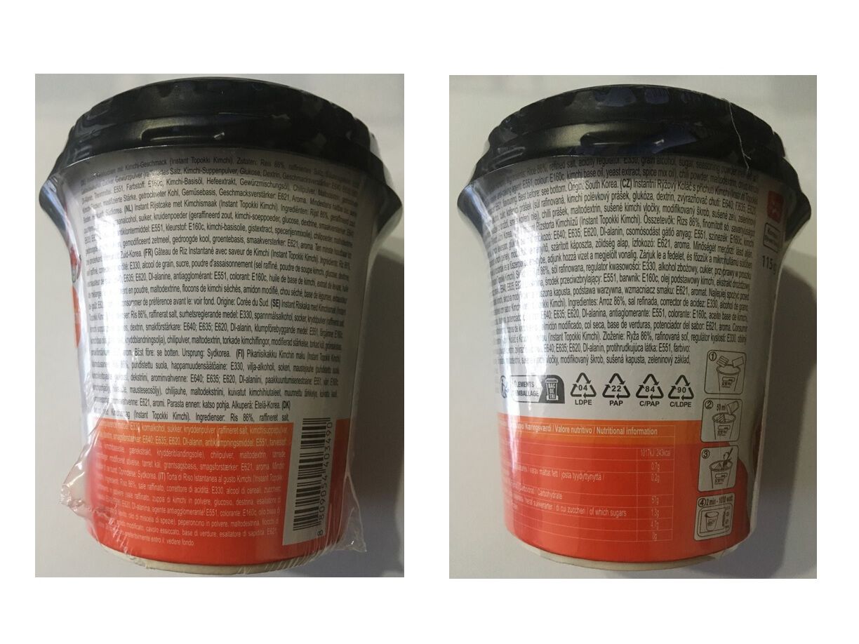 TOPOKKI BOLO DE ARROZ YOPOKKI KIMCHI 115G image number 1