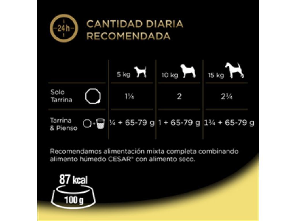 COMIDA H&Uacute;MIDA C&Atilde;O CESAR TERRINA FRANGO 300G image number 2