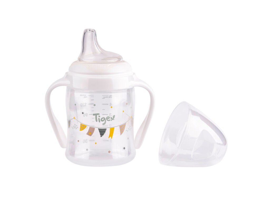 CANECA BIBER&Atilde;O GARGALO LARGO TETINA EM SILICONE TIGEX 150ML