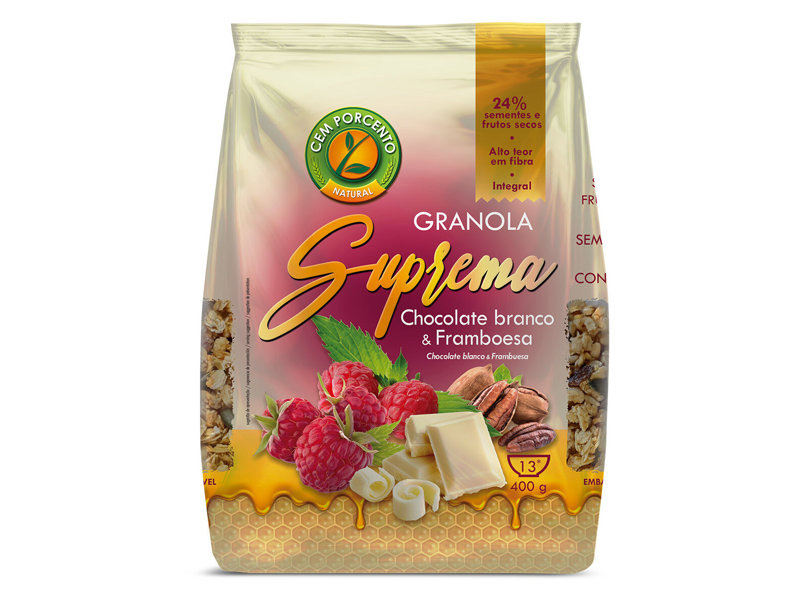 GRANOLA CEM PORCENTO SUPREMA CHOCOLATE BRANCO 400G image number 0