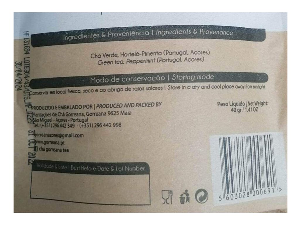 CH&Aacute; GORREANA VERDE & HORTEL&Atilde; 20 SAQUETAS image number 1