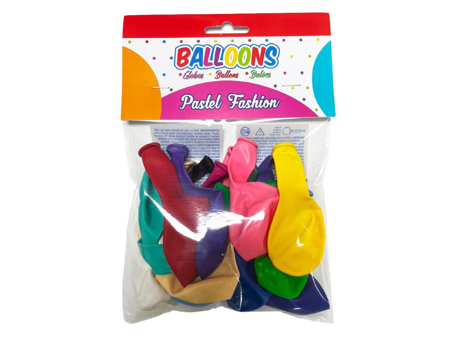 CONJUNTO 20 BAL&Otilde;ES PASTEL FASHION BALLOONS CORES SORTIDAS
