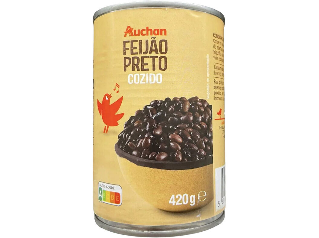 FEIJ&Atilde;O PRETO AUCHAN COZIDO 420(260)G