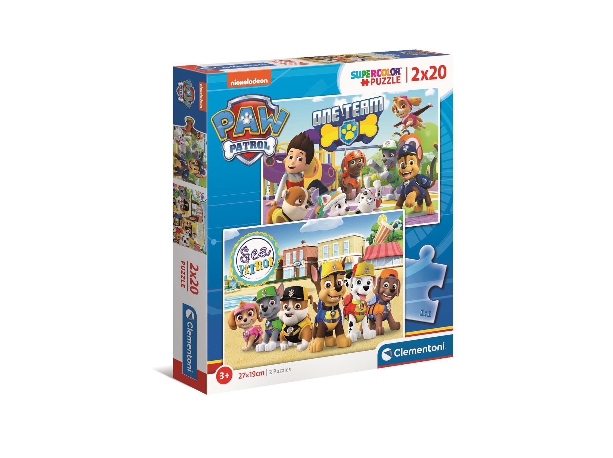 PUZZLE PATRULHA PATA CLEMENTONI 2X20 PE&Ccedil;AS