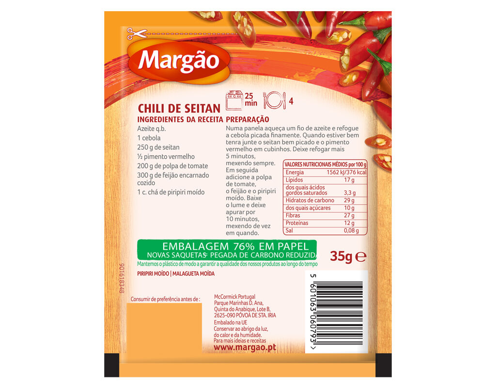 PIRI-PIRI MARG&Atilde;O MO&Iacute;DO SAQUETA 35G image number 1