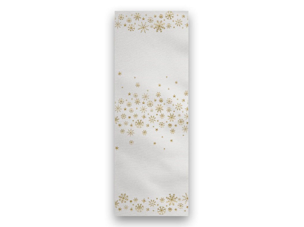 TOALHA MESA FLOCOS DOURADOS ACTUEL ROLO 5MX1.35M