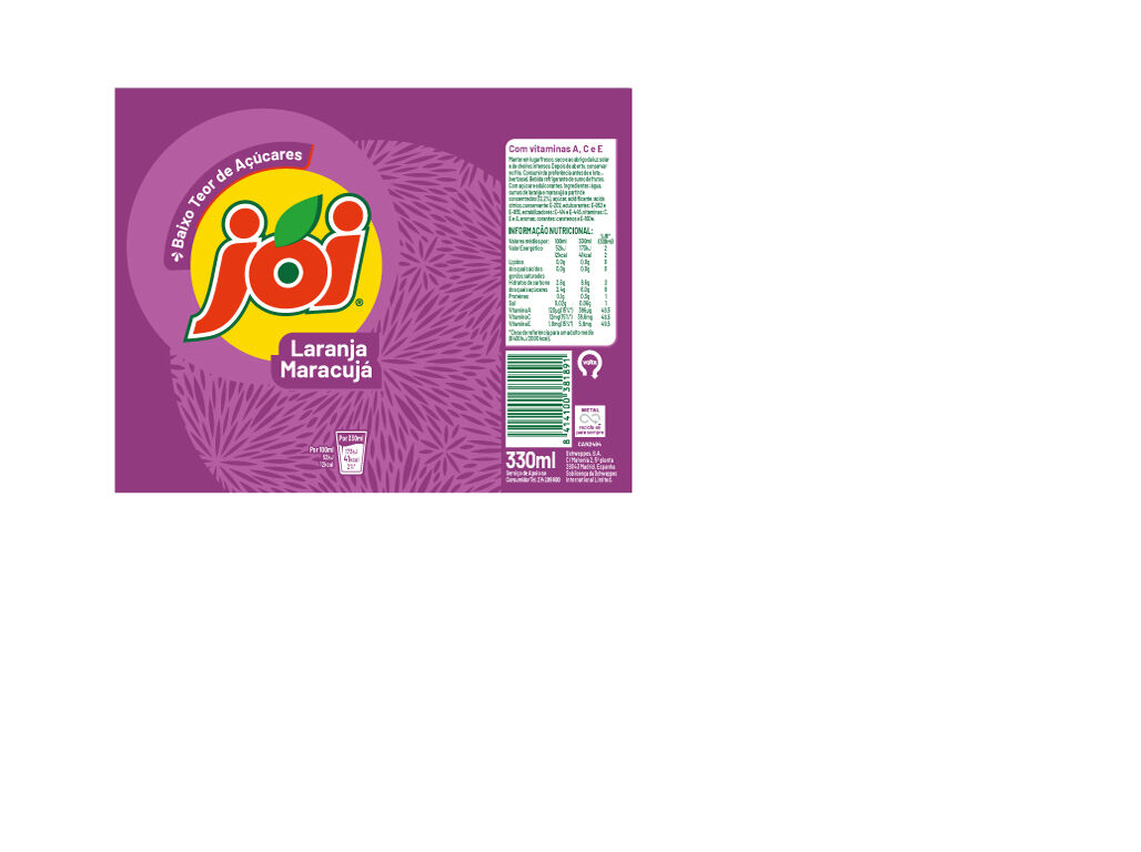 REFRIGERANTE S/GAS JOI MARACUJA LATA 0.33L (SDR) image number 1