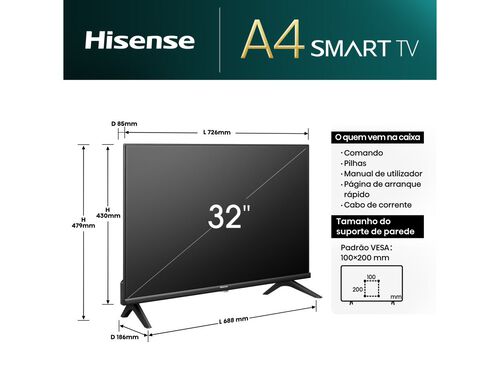 TV HISENSE 32A4N 32" HD SMART image number 1