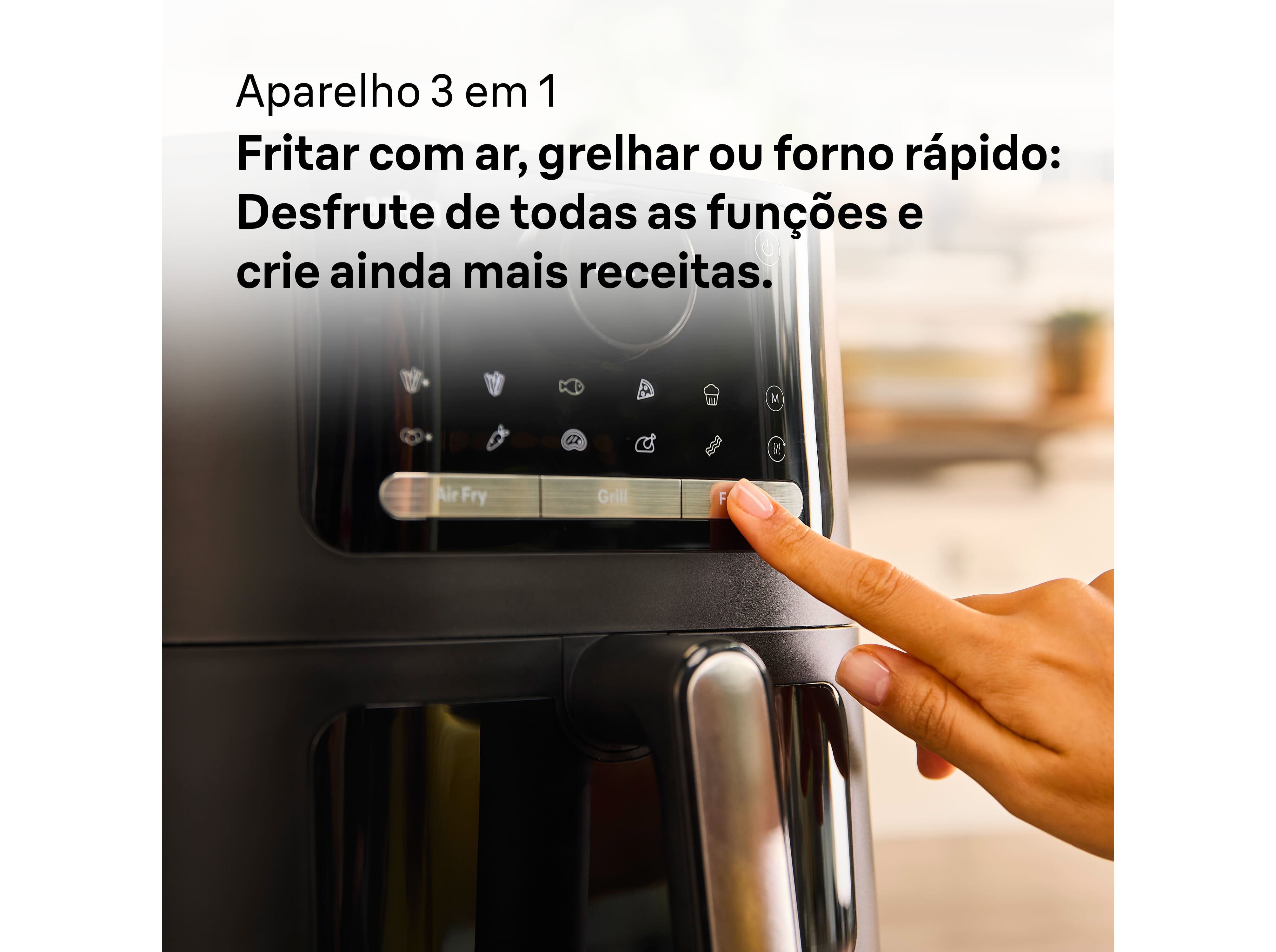 FRITADEIRA AIR FRYER BRAUN HF5073BK 6L PRETA image number 1