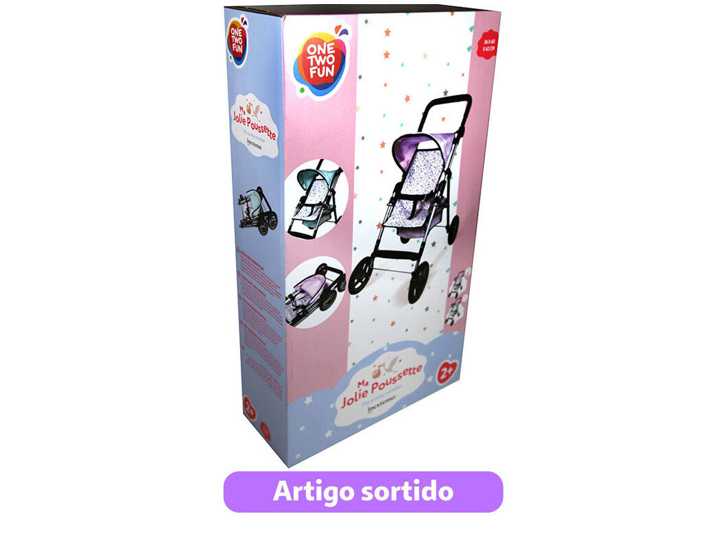 CARRINHO DE BEB&Eacute; ONE TWO FUN 54X64.50X36CM CORES SORTIDAS