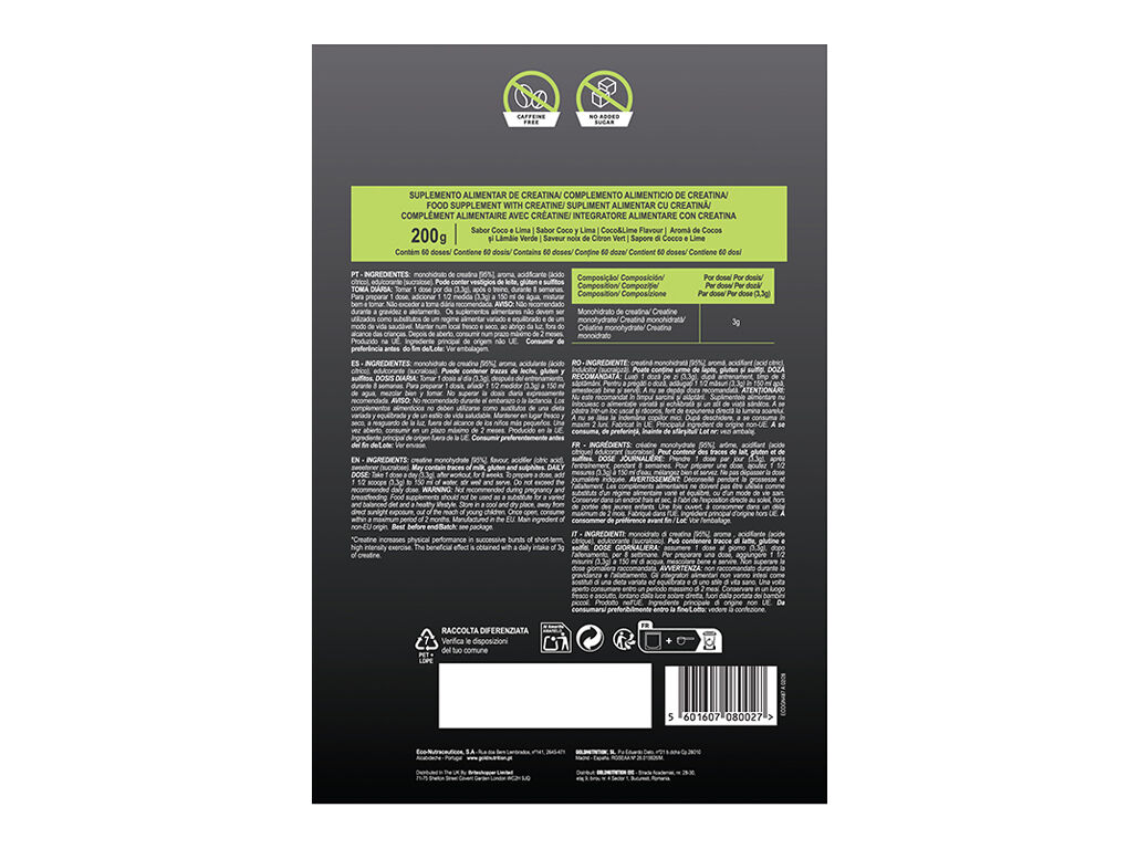 CREATINA GOLDNUTRITION MONOHYDRATE COCO/ LIMA 200 G image number 1