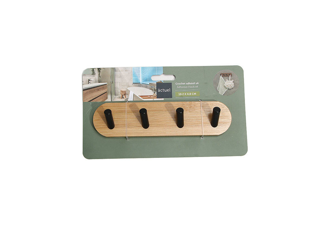 CABIDE BAMBOO ACTUEL COM 4 GANCHOS 19.2X4.8CM
