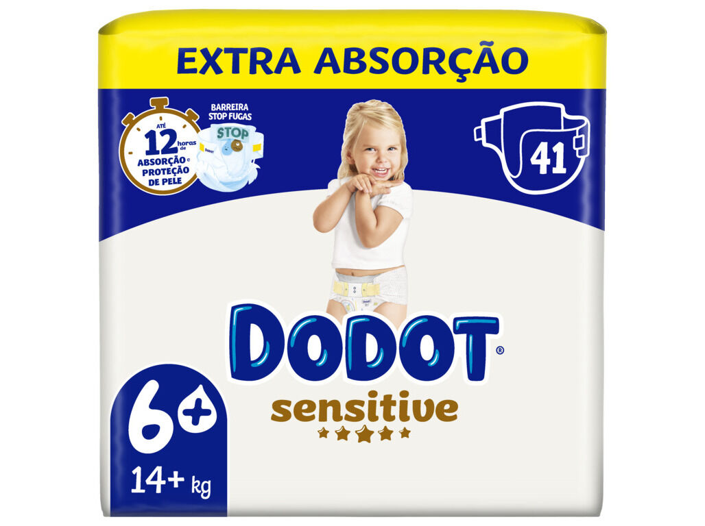 FRALDAS DODOT SENSITIVE EXTRA T6 14+KG 41UN image number 0