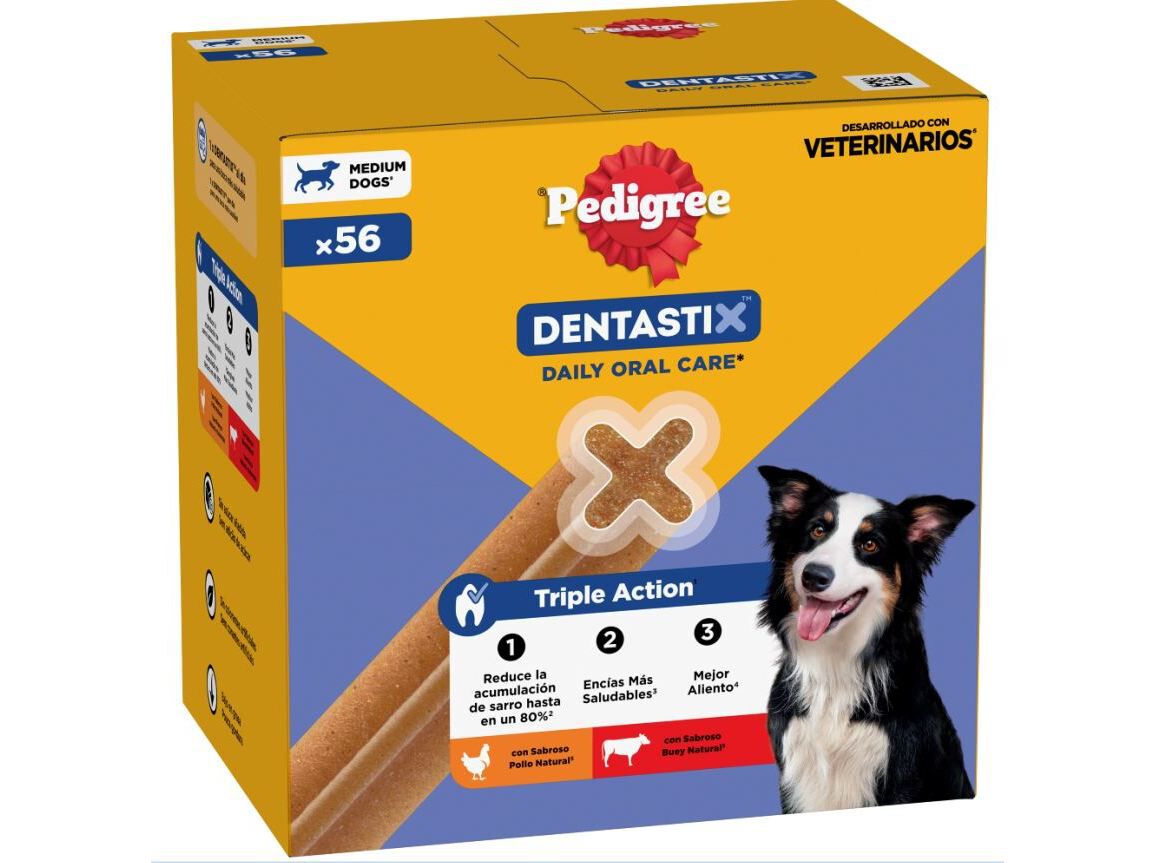 SNACK C&Atilde;O DENTASTIX PEDIGREE RA&Ccedil;A M&Eacute;DIA 1.44 KG 56UN