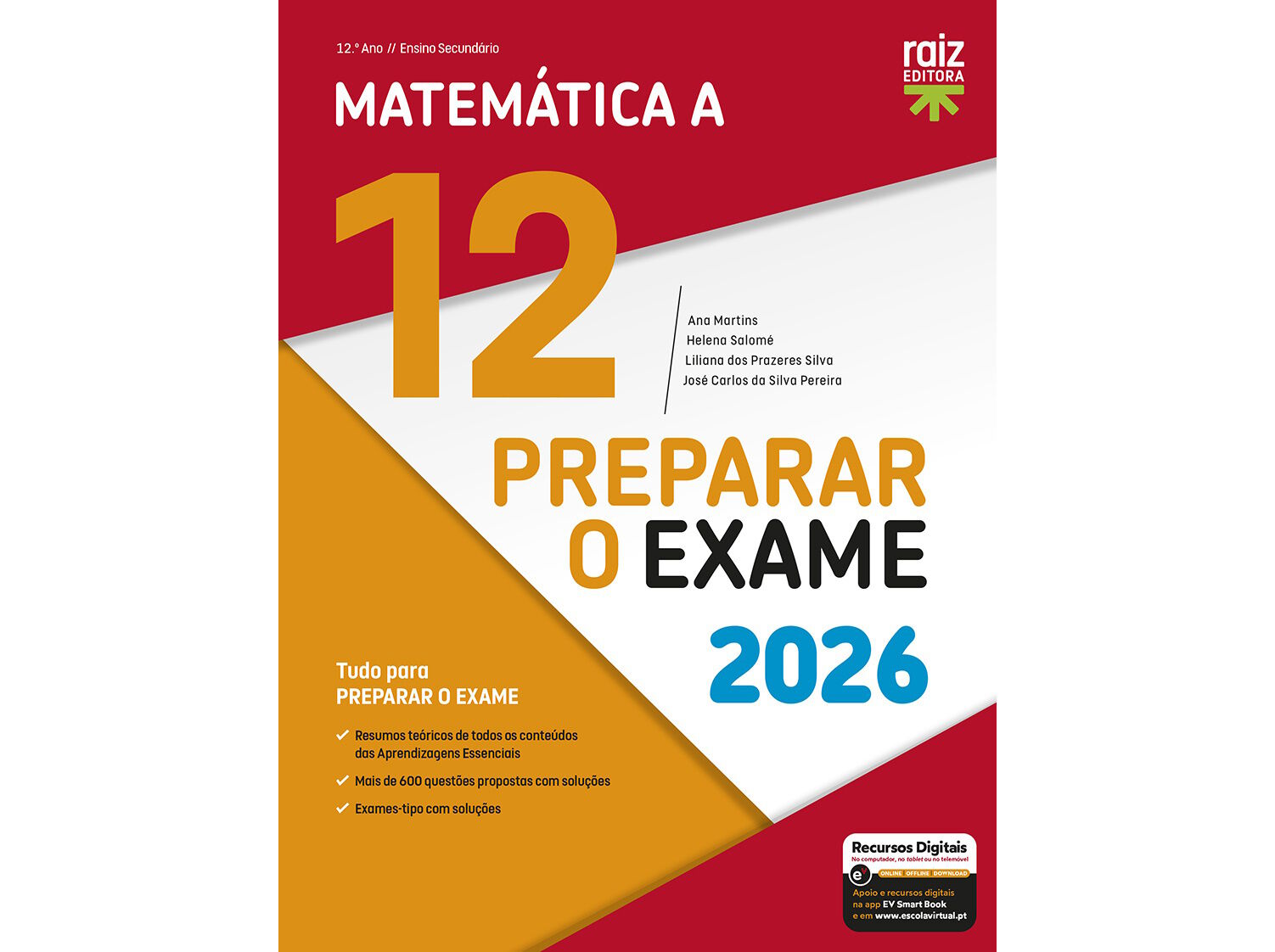 LIVRO PREPARAR O EXAME 2026 - MATEM&Aacute;TICA A - 12.&ordm; ANO