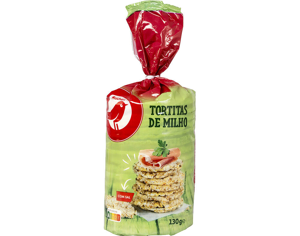 TORTITAS AUCHAN MILHO COM SAL 130G