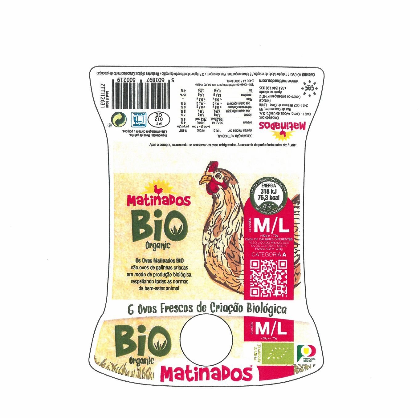 OVOS MATINADOS BIO CLASSE M/L MEIA D&Uacute;ZIA image number 1