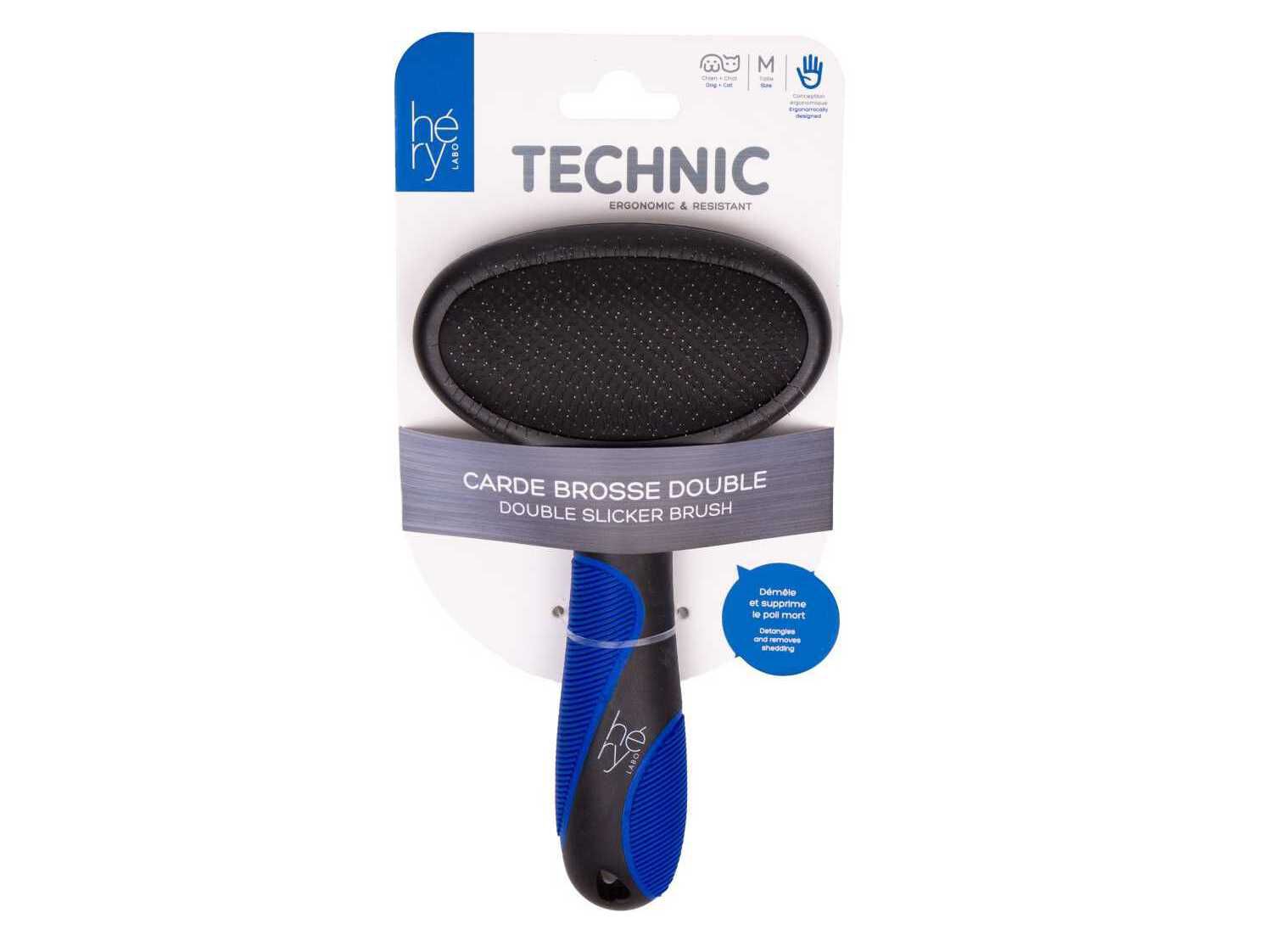 ESCOVA PARA C&Atilde;O E GATO DUPLA H&Eacute;RY TAMANHO M image number 1