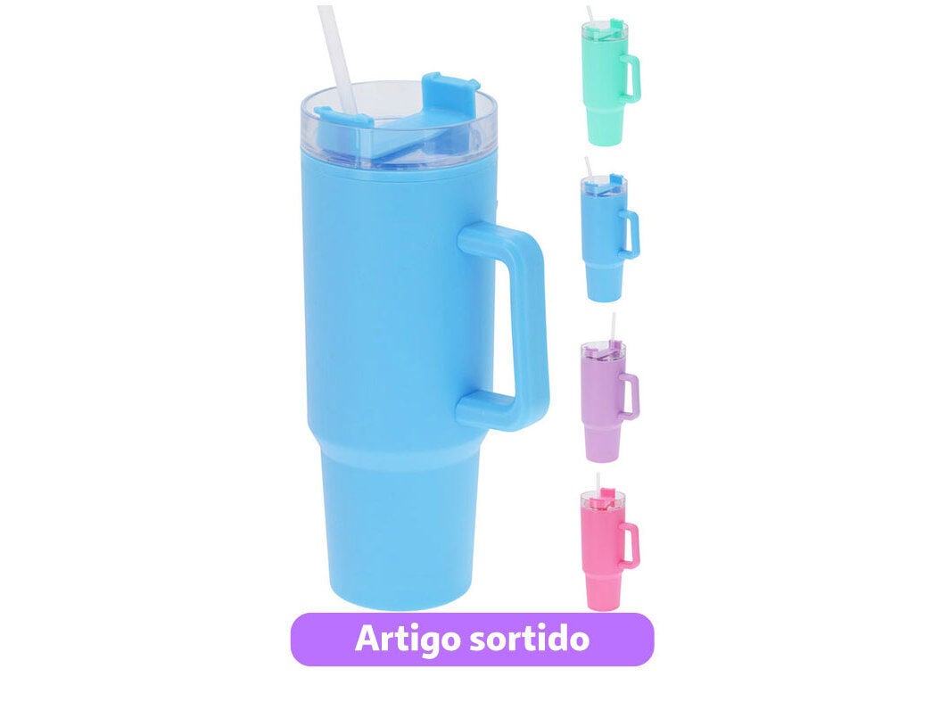 CANECA T&Eacute;RMICA PL&Aacute;STICO 1.2L CORES SORTIDAS