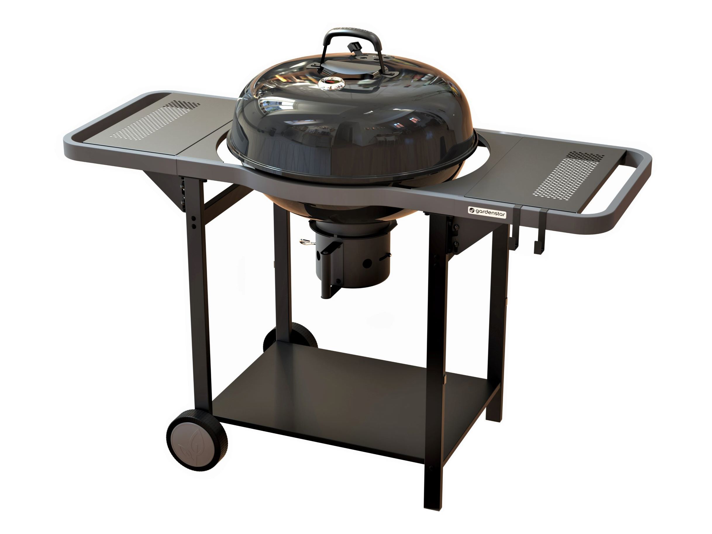 BARBECUE A CARV&Atilde;O GARDENSTAR COM RODAS E TAMPA 135.5X58.5X104CM image number 1